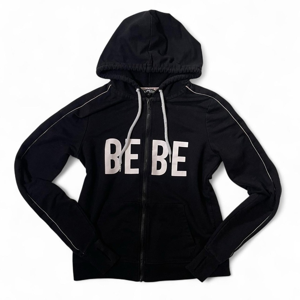 bebe Black Zip-Up Hoodie Jacket